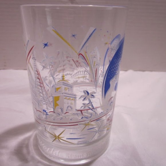 Walt Disney World Mickey Mouse Glass 25th Anniversary Remember The Magic Vintage - Picture 9 of 10